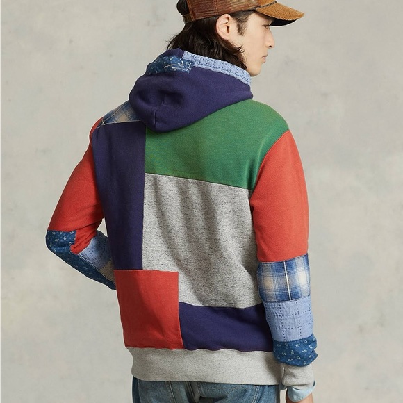 Polo Ralph Lauren Patchwork Hoodie with American Flag 😳🔥🔥🔥😳 - Picture 11 of 16